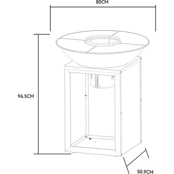 Vente-unique - IGNOS Küche Outdoor Metall Schwarz - B 80 cm x H 95 cm x L 80 cm – Bild 5