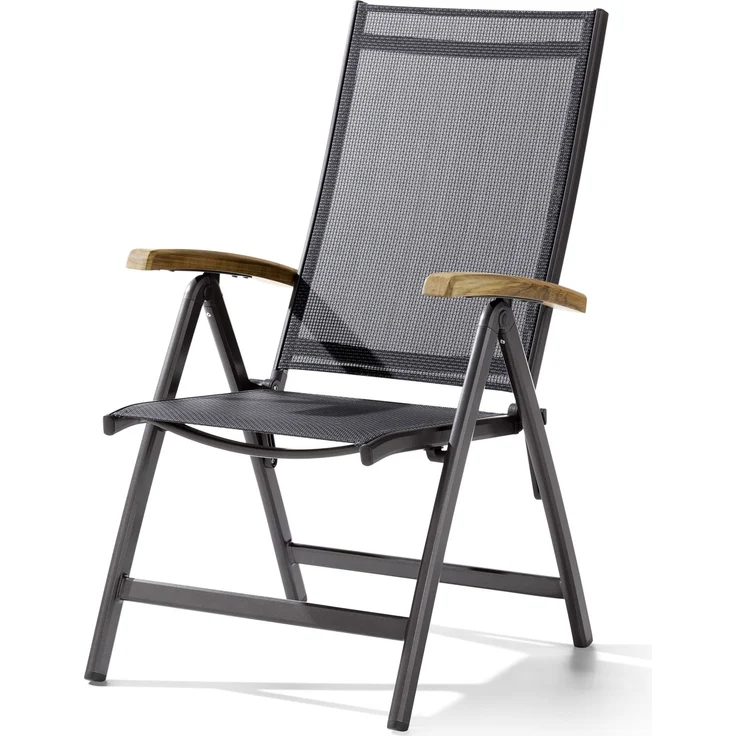 Gartenstuhl >Cadiz< in Grau, Kunstfasergewebe - 71x109x62cm (BxHxT) – Bild 1