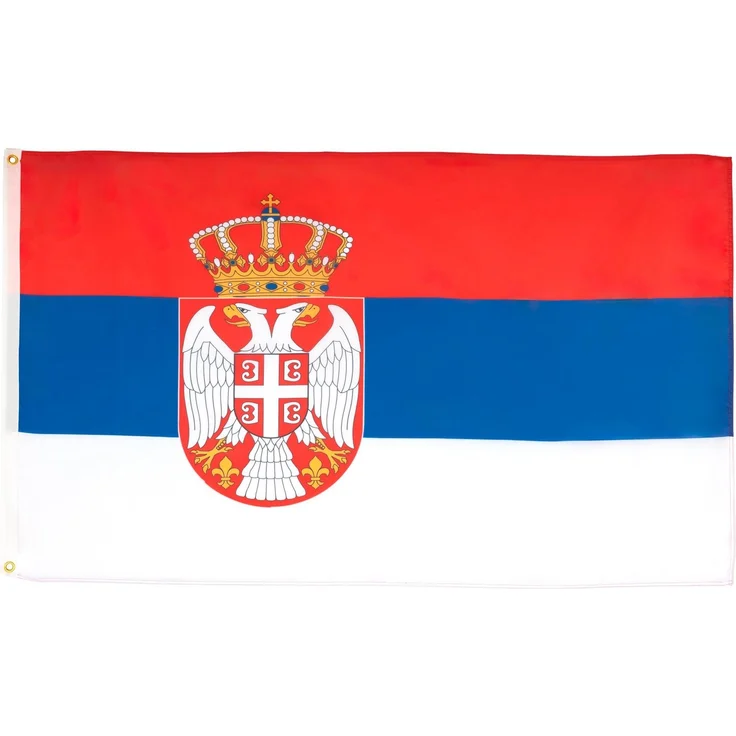 AZ FLAG Flagge Serbien 90x60 cm Fahne Serbische Leichtes Polyester 2 Ösen | Für innen dekorative Flagge Srbija doppelte Nähte und verstärkte Kanten mit Metallösen
