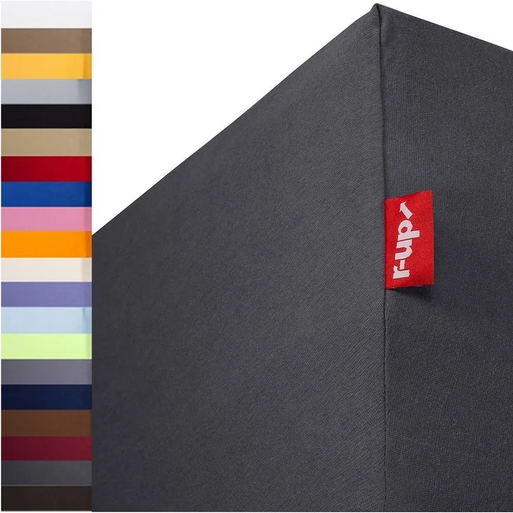 r-up Spannbettlaken Beste 90x200 bis 220x240cm erhältlich! 230 g/m², Baumwolle, Gummizug: fest eingenähtes dauerelastisches Rundumgummi, (1 Stück), (90x200-100x220, 15-35cm Matratzenhöhe, anthrazitgrau)