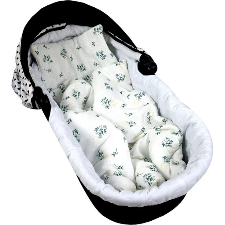 Babydecke BabyLux Babydecke Musselin Kinderwagendecke Kuscheldecke 75x60cm MPM, BabyLux, D1 Zarte Wiese MPM – Bild 4