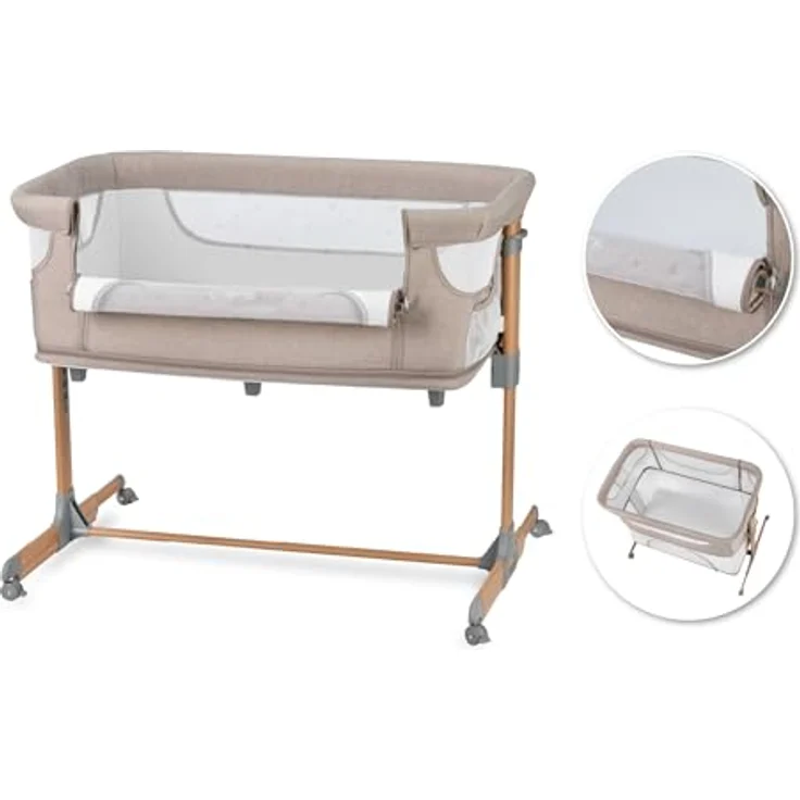 MoMi SMARTBED 4-in-1 Kinderbeistellbetten bis 15 kg, Beistellbett für Babys mit Matratze, Höhenverstellbar – Bild 31