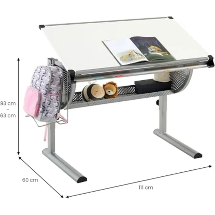 IDIMEX Kinderschreibtisch MADS, Kinderschreibtisch Schreibtisch für Kinder Schüler Jugend höhenverstel – Bild 2