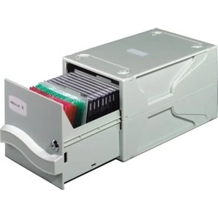 DURABLE Aufbewahrungsbox Multimedia Box I 26 CDs/136 Disk u.v.m. Kunststoff 195x325x165mm grau – Bild 4