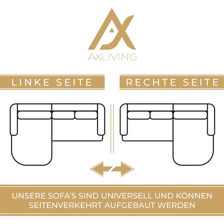 AX LIVING Dunkelgrün Cord Couch Form – Cedria L Wohnlandschaft 287cm – Bild 9