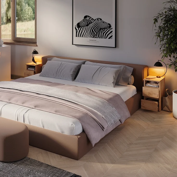 Nachttisch Monty Goldkraft Eiche 2er Set Vicco – Bild 4