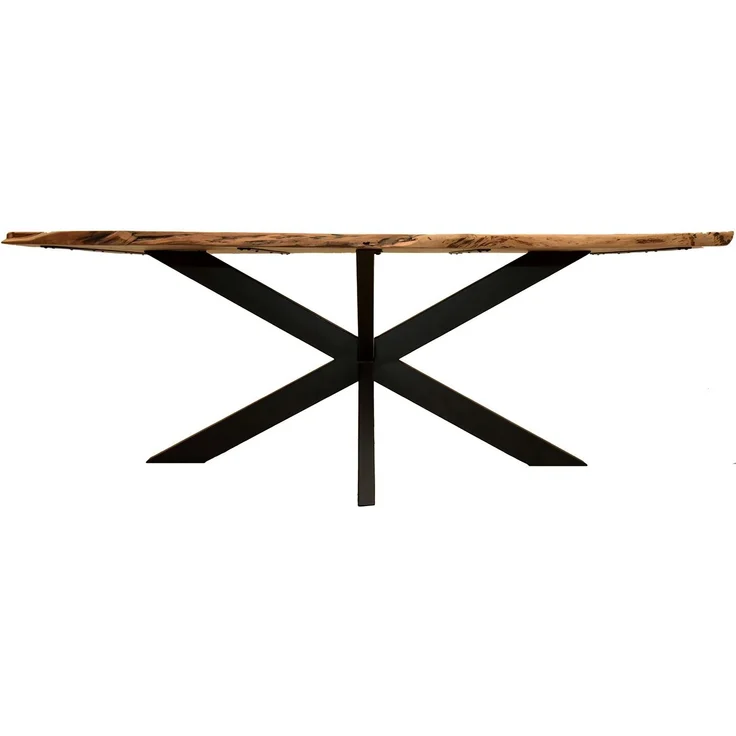 Baumkantentisch Catania - 160 x 90 cm - Akazienholz - Gestell Kreuz-Form – Bild 2