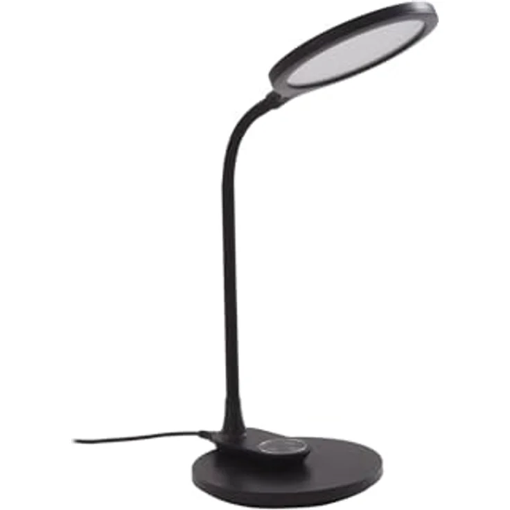 Lindby Valtaria, dimmbare LED Tischlampe aus Kunststoff mit Touchdimmer, schwarz – Bild 1