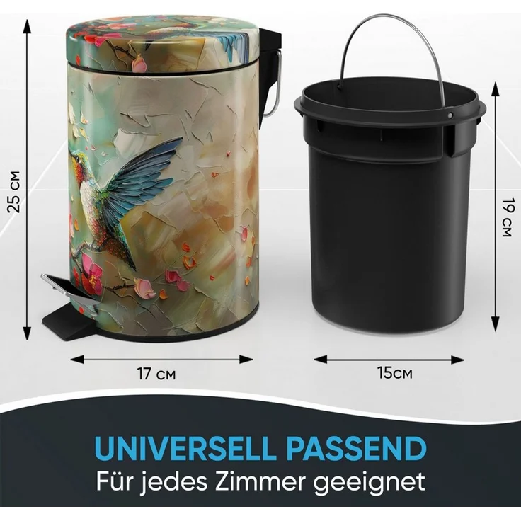Sanilo Kosmetikeimer mit Motiv, viele schöne Bad Mülleimer zur Auswahl, 3 Liter, Abfalleimer mit Absenkautomatik & Innenbehälter – Bild 3