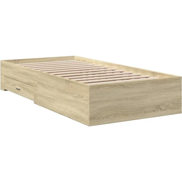 vidaXL Bettgestell mit Schubladen Sonoma-Eiche 75x190 cm Holzwerkstoff 3280442 – Bild 4