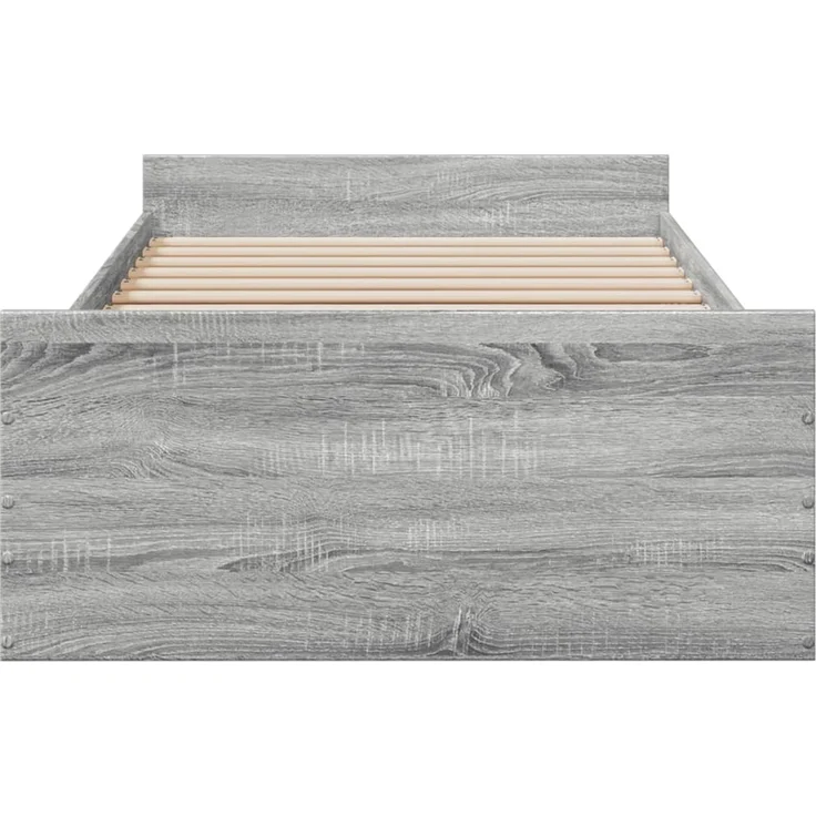 vidaXL Bettgestell mit Schubladen Grau Sonoma 75x190 cm Holzwerkstoff 3280354 – Bild 4
