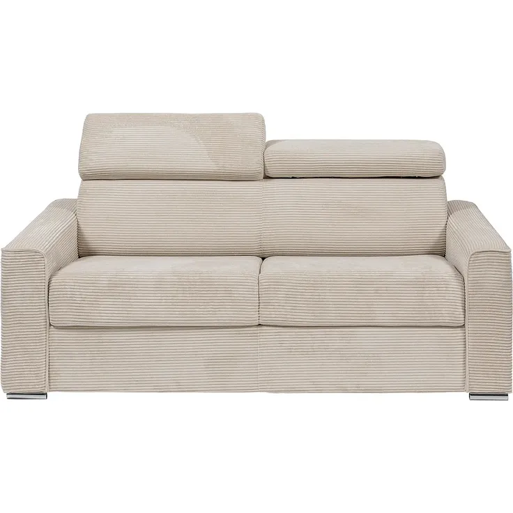 Vente-unique - VIZIR Sofa SamtStoff Beige - B 223 cm94 cm x H 110 cm95 cm x L 196 cm