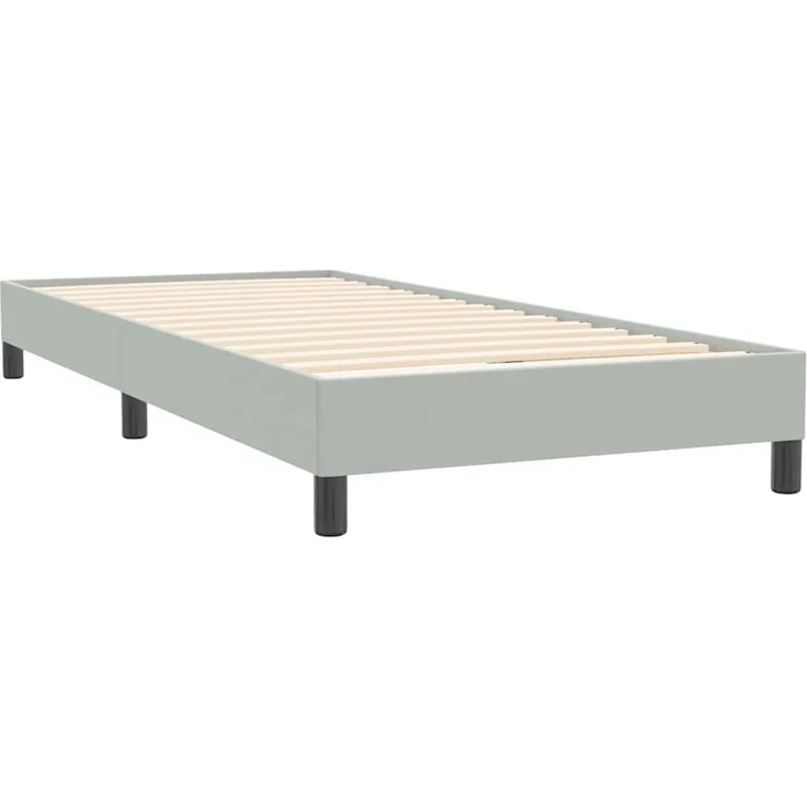 vidaXL Boxspringbett ohne Matratze Hellgrau 80x220 cm Samt 3315849 – Bild 7