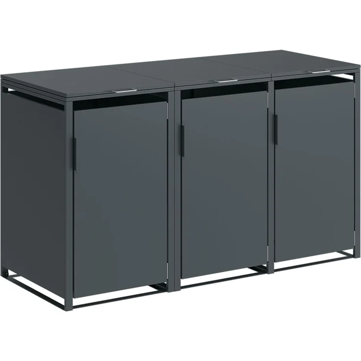 STEELSØN 'Thoria' Mülltonnenbox 3er je 120 Liter, anthrazit, Mülltonnenverkleidung aus Stahl, wetterfest, 102x62x177,5 cm, Müllbox für 3 Tonnen – Bild 13