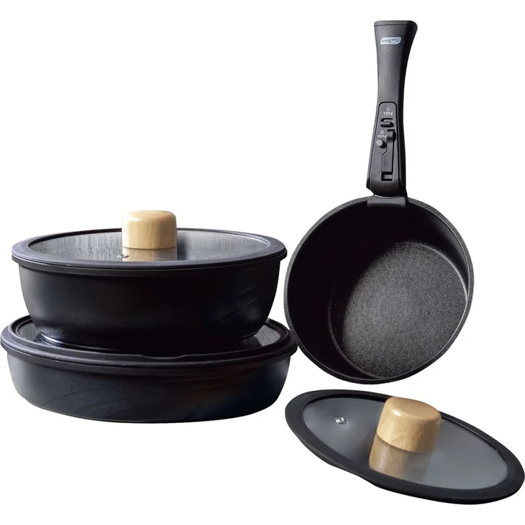 Hermia Concept 'Hona Daily - Black' Topfset (9-teilig), Schwarz, Ø 22 cm – Bild 8