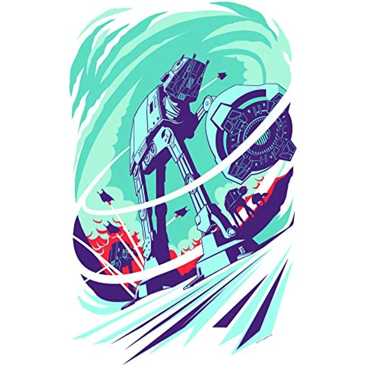 Komar Wandbild | Star Wars Classic Vector Hoth | Kunstdruck 40 x 50 cm, seidenmatte Oberfläche, lichtbeständig, PVC-frei, ohne Rahmen