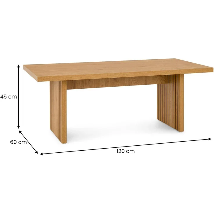 IDIMEX Couchtisch RIKA, Moderner Wohnzimmertisch mit Lamellenbeinen Wildeiche Dekor – Bild 2