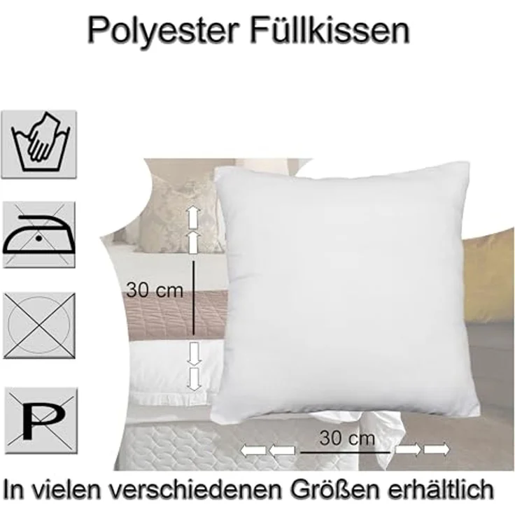 Haus und Deko Kopfkissen Kopfkissen 4er Pack Füllkissen Polyester Kissen Sofakissen Innenkissen, Bezug: Lutrasil Vlies, Rückenschläfer,Seitenschläfer,Bauchschläfer, 4er Set – Bild 2