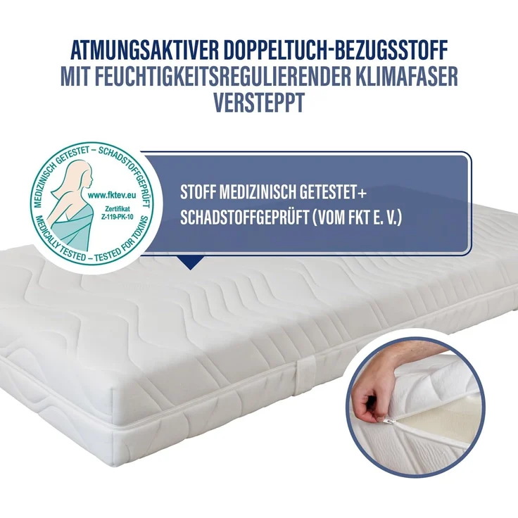 Federkernmatratze Maxima Plus, Beco, 22 cm hoch Größe 90 x 190 cm Härtegrad H2 (0 kg - 100 kg) – Bild 6