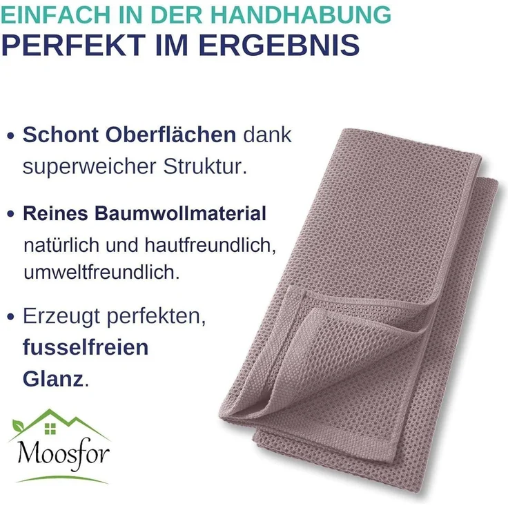 Moosfor Geschirrtücher 100% Baumwolle 6er Set 30x30cm Braun – Bild 5