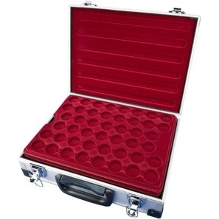 MC. Sammler Aufbewahrungsbox MC. Sammler Alu Münzkoffer inkl 5 Münztableaus verschiedene Varianten, 230 Fächer - 31mm Ø – Bild 6