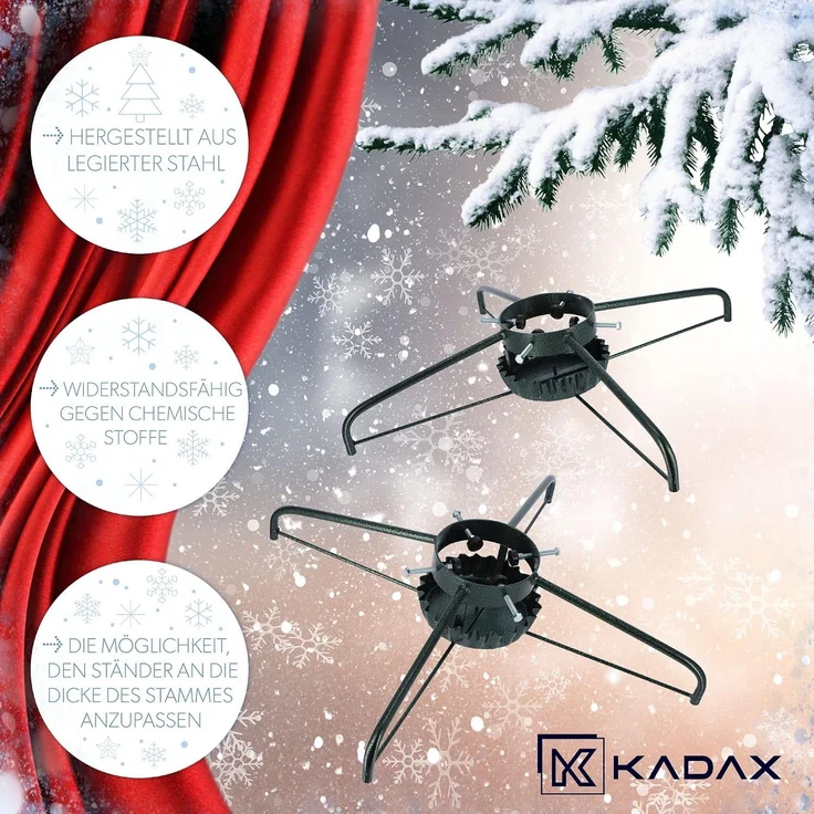 KADAX Weihnachtsbaumständer 3 m Weihnachtsbaumständer aus Metall mit Schale – Bild 6