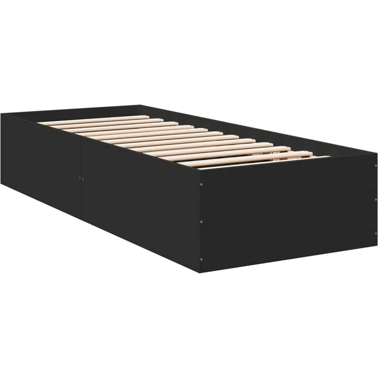 vidaXL Bettgestell Schwarz 100x200 cm Holzwerkstoff 3281050 – Bild 6
