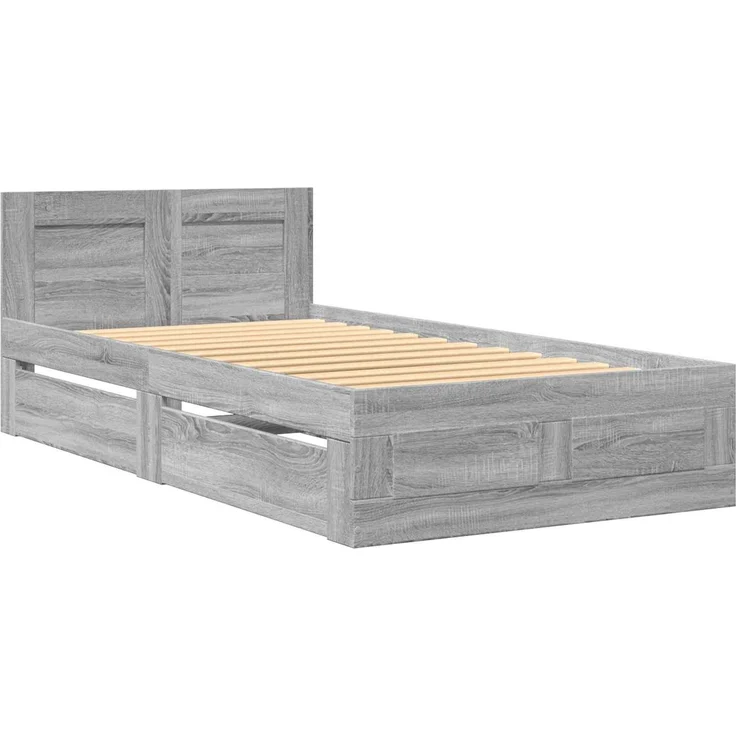 vidaXL Bettrahmen mit Schubladen 2 stk. Grau Sonoma Holzwerkstoff 3429681 – Bild 3