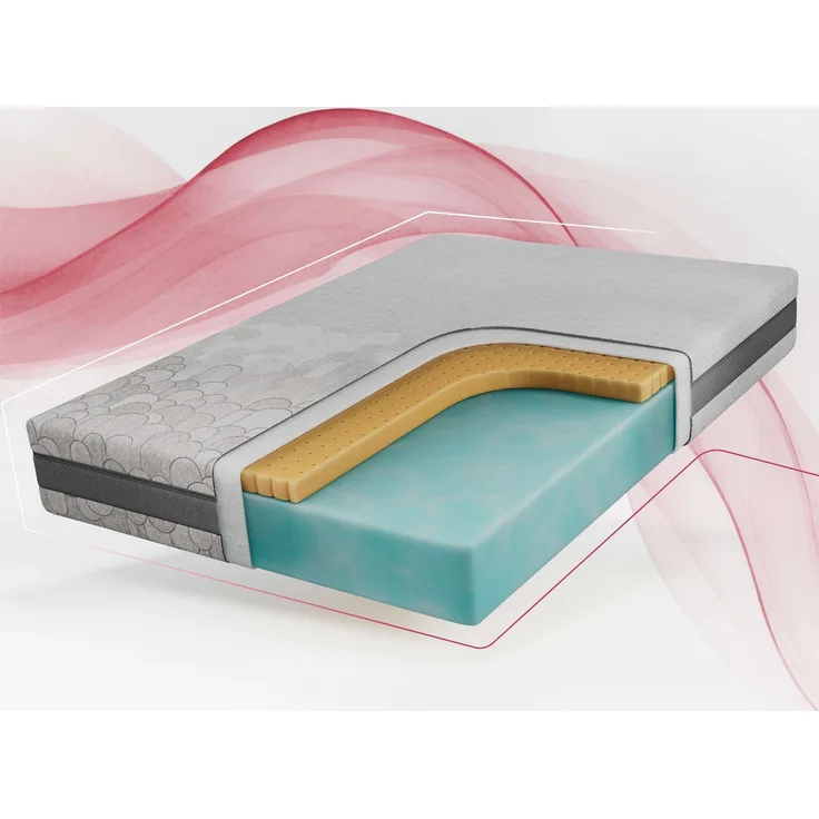 Ergonomische Latexmatratze, Höhe 19 cm, Härtegrad H2, Rollmatratze mit HR-Schaum, für Allergiker mit abnehmbarem Bezug - 180 x 200 cm - ROVO - APRI