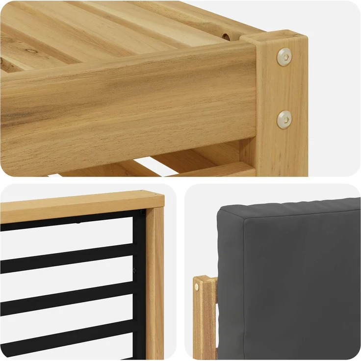 vidaXL Outdoor-Sofagarnitur 4 stk. 4-Sitzer Weiß und Anthrazit 3391647 – Bild 5
