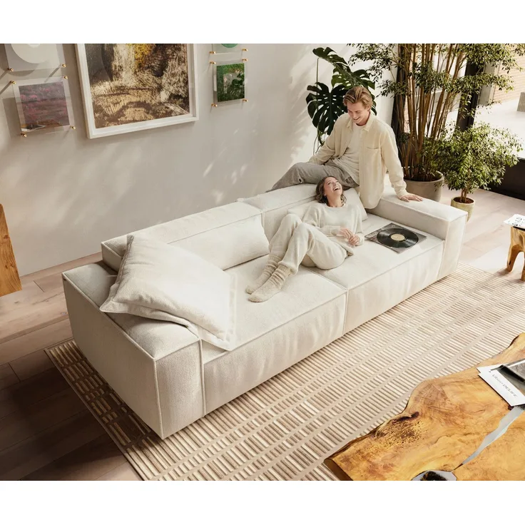 Big-Sofa Freestyle Cozy 280x110 cm Bouclé Soft Beige