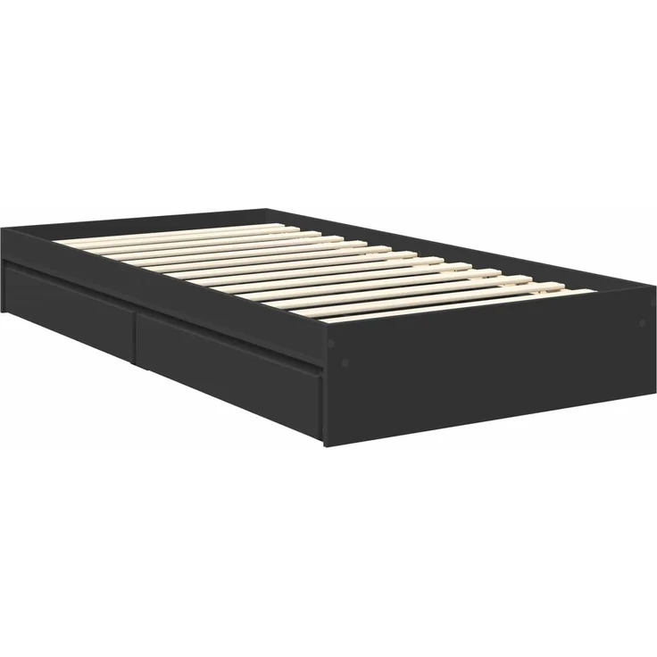 vidaXL Aufbewahrungsbett Schwarz 100 x 200 cm Holzwerkstoff 3411237 – Bild 5