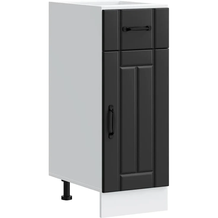 vidaXL Küchen-Unterschrank Lucca Schwarz Holzwerkstoff 853698 – Bild 2