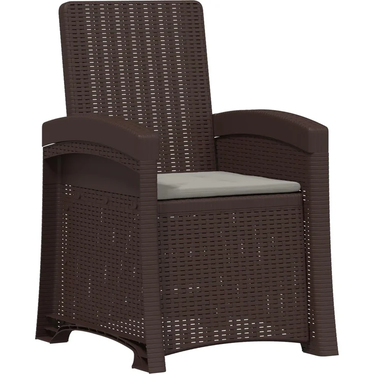 vidaXL Liegesessel Garten Rattan-Optik Braun und Hellgrau PP 8012007 – Bild 2