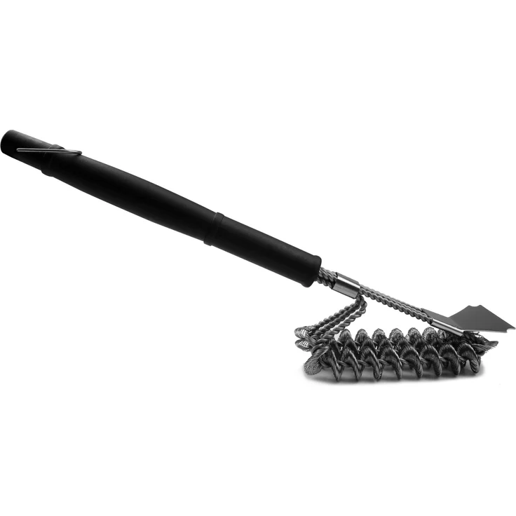 Nexgrill Grillbürste mit spiralförmigen Borsten und Schaber, Edelstahl Schwarz, Ø 44 cm