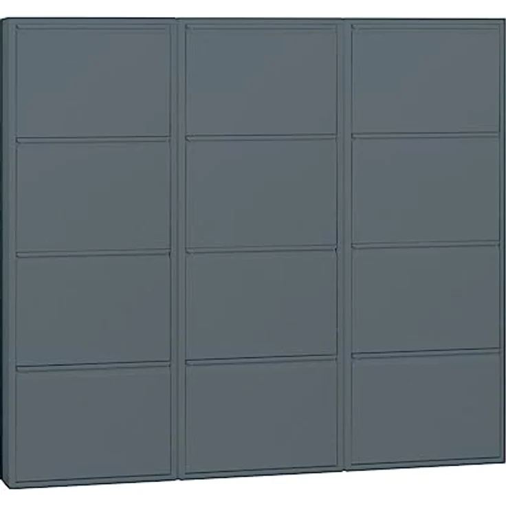 ebuy24 Pisa Schuhkipper, grau, Metall, 12 Klappen, 150x140x16 cm, Schuhaufbewahrung, Garderobe – Bild 1