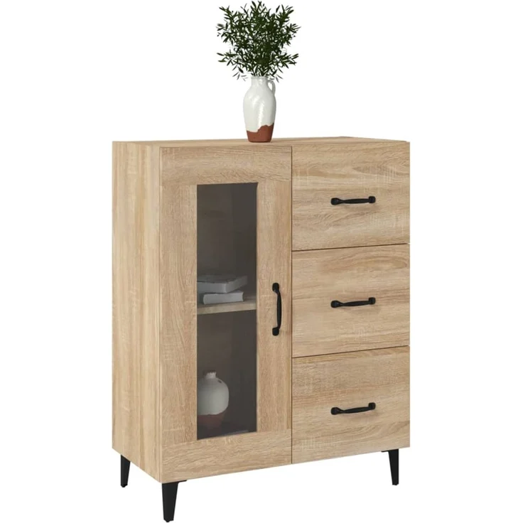Sideboard, Kommode Sonoma-Eiche 69,5 x 34 x 90 cm Holzwerkstoff – Bild 4