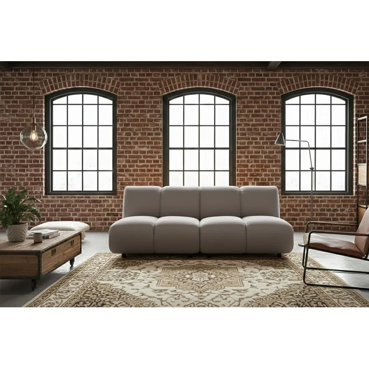 KAWOLA Modulsofa LAYLA 2-Sitzer 2 Module Velvet taupe 74 x 99 x 183 cm – Bild 4