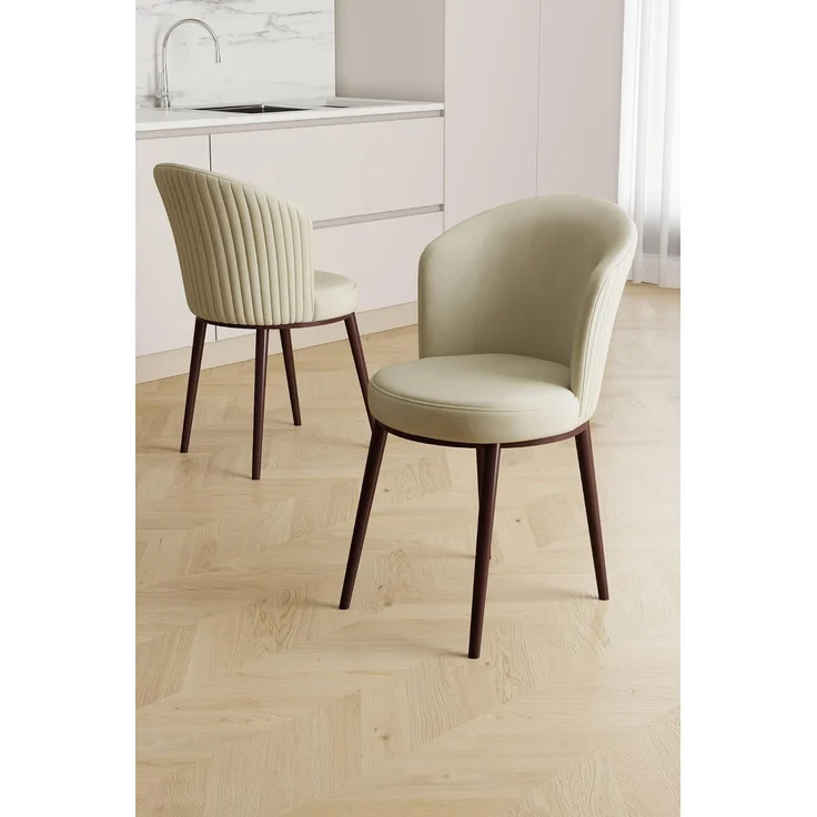 Skye Decor 'Risa - Cream, Brown' Stuhlset (6-teilig), Creme / Braun, 45 x 87 x 41 cm – Bild 2