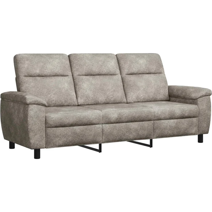 vidaXL Sofa Hellgrau 214 x 90 x 95 cm Kunstwildleder 42040984 – Bild 2