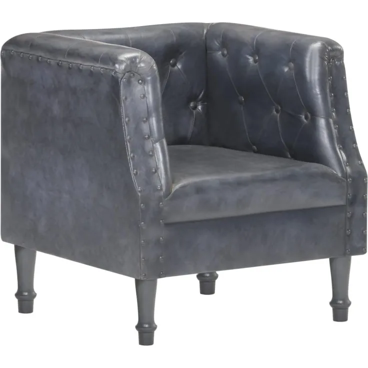 vidaXL Sessel Grau Echtleder [286591]