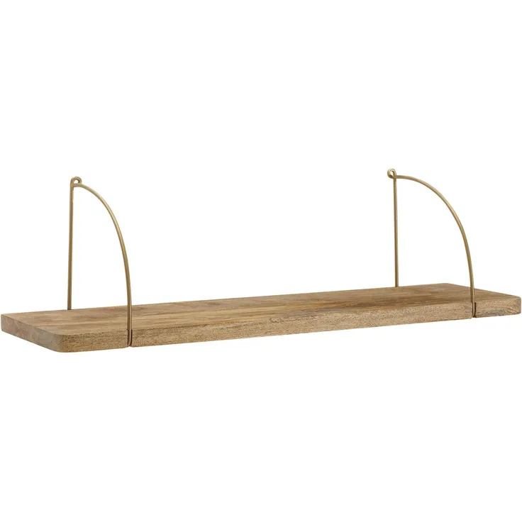 Wandregal 60x25x22 cm Mango Massivholz / Metall Hängeregal Industrial, Kleines Design Schweberegal, Regal Hängend Wohnzimmer, Bücherregal Wand