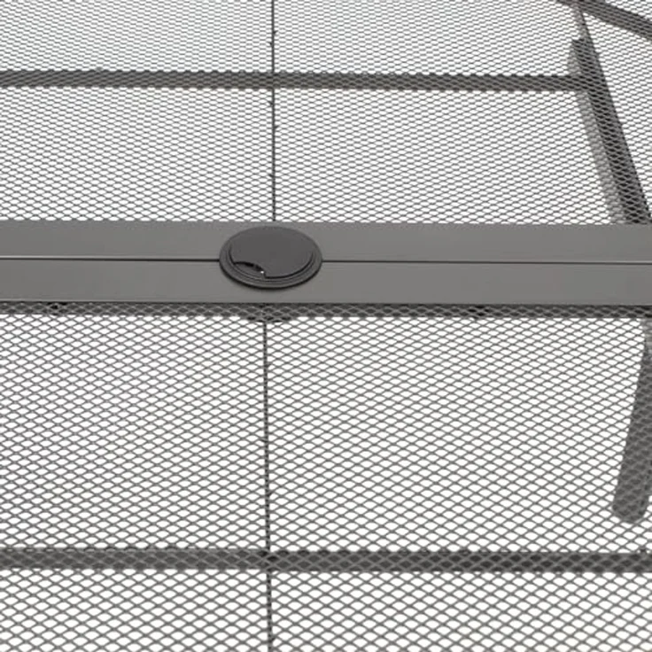 DEGAMO Gartentisch CLASSIC, 100x100cm, stabiles Stahlgestell, Tischplatte Streckmetall anthrazit – Bild 6