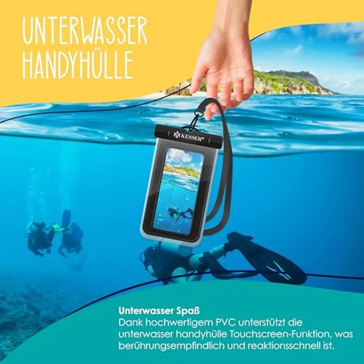 KESSER® Strandmatte klappbar mit verstellbarer Rückenlehne, Strandliege faltbar mit Tragegurt, wasserdichter Handyhülle & Aufbewahrungstasche, Sonnenliege für Strand Garten Terrasse, Liegematte 130Kg Blau, 2er Set – Bild 7