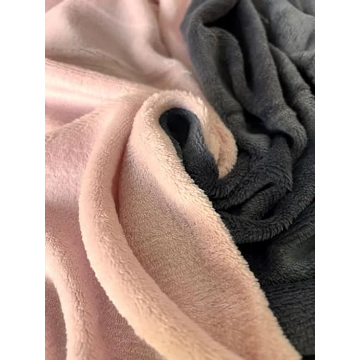 Moderne Plüschbettwäsche mit Reißverschluss - einfarbig, wendbar & warmhaltend Rosa 200x220cm + 2x 80x80cm Kissenbezug – Bild 9