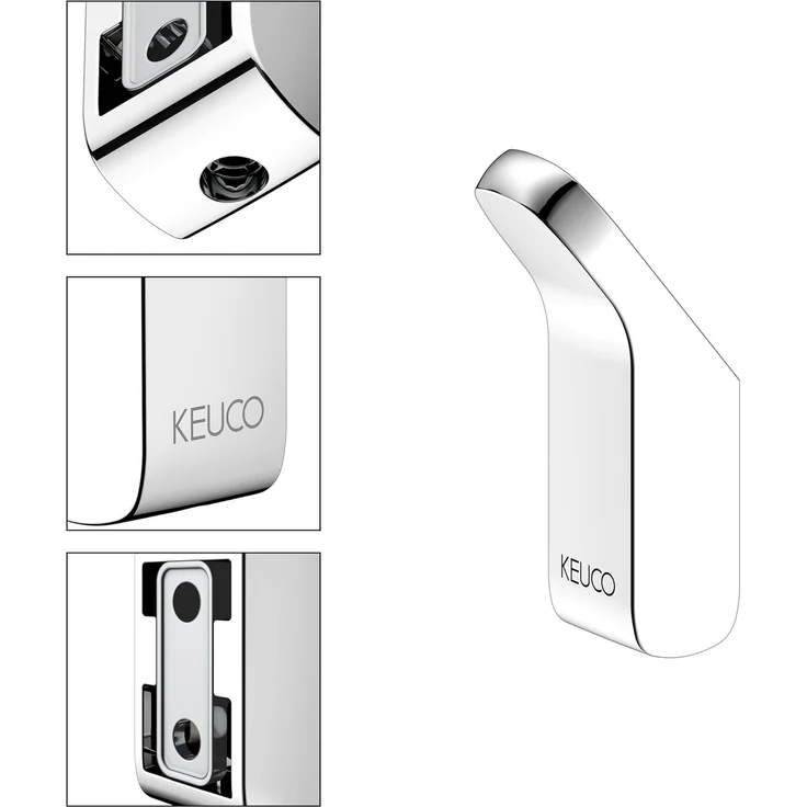 Keuco Handtuchhaken Moll, (1-St), aus Metall, hochglanz-verchromt, rund, für Badezimmer, Wandhaken – Bild 2