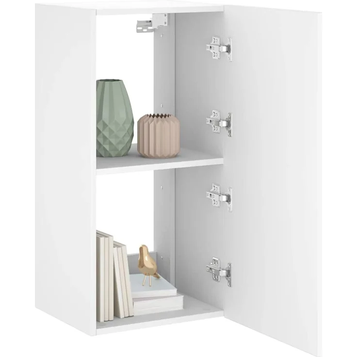 TV-Wandschrank, Fernsehschrank mit LED-Leuchten Weiß 40,5 x 35 x 80 cm – Bild 5