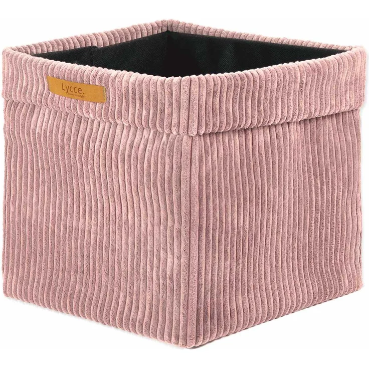 Lycce faltbare Aufbewahrungsbox - Cord, passend für Kallax Regal, abnehmbarer Bezug, robust, formstabil Puderrosa 31x33x33cm – Bild 1