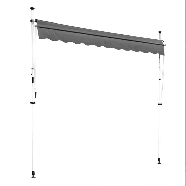 Klemmmarkise 300cm Balkon Sonnenschutz Grau Sonnensegel Terrasse Windschutz – Bild 2