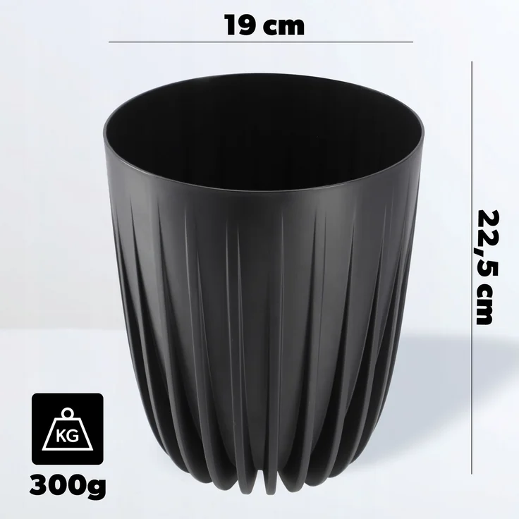 KADAX Blumentopf Eco Cover + schwarzer Einsatz 19x22,5 cm – Bild 2